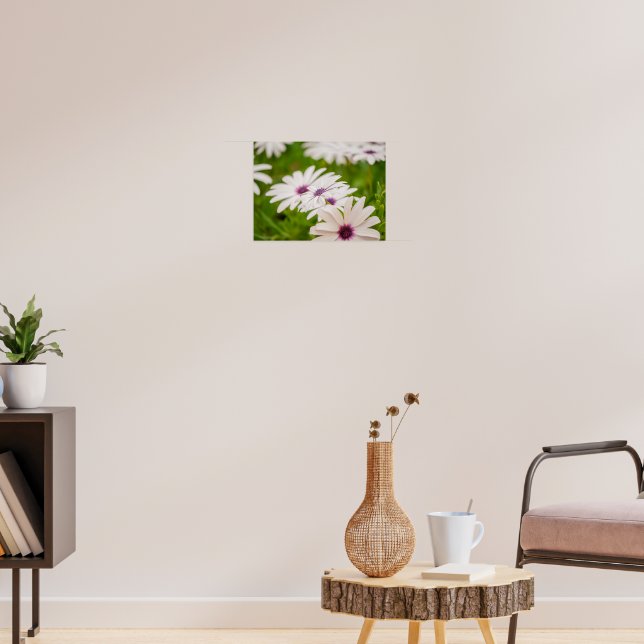 Affiche Trio de marguerites blanches aux yeux violets du C (Salon 3)