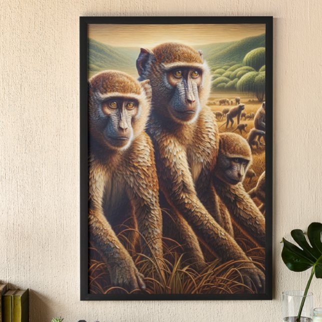 Affiche Trio de singes en train de se fracasser (Créateur téléchargé)