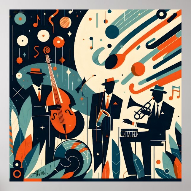 Affiche Trio d'ère du jazz moderne du milieu du siècle (Devant)