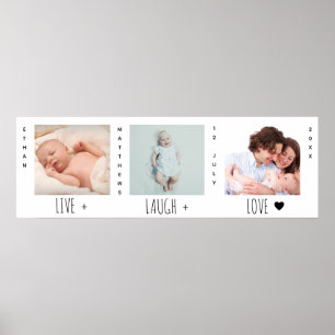 Affiche Trio photo minimaliste pour bébé Garde de naissanc