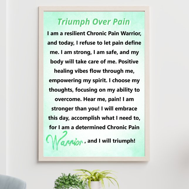 Affiche Triomphe sur la douleur Guerrier de la douleur chr (Embrace Triumph Over Pain! Inspiring resilience and strength in one captivating poster.)