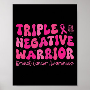 Affiche Triple guerrier négatif Sensibilisation au cancer