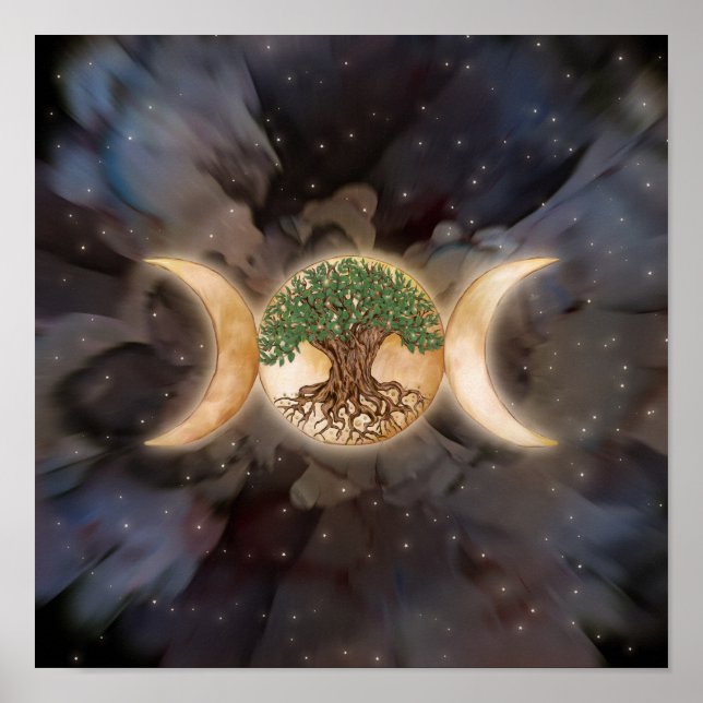Affiche Triple Lune arbre de vie (Devant)