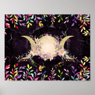 Affiche Triple Lune - Triple Déesse - Aquarelle