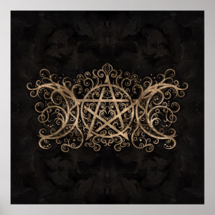 Affiche Triple Lune - Triple Déesse Pentagram Ornement