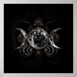 Affiche Triple Moon - chat noir