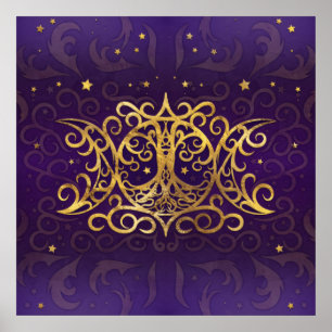 Affiche Triple Moon - Triple Goddess Gold and Purple