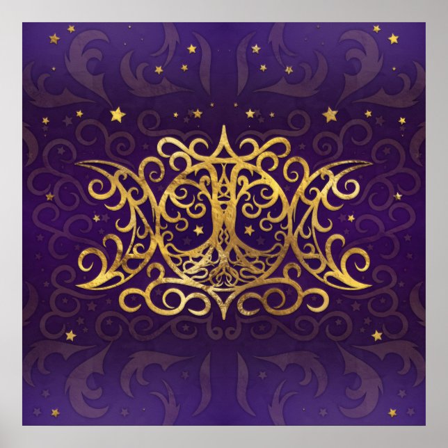 Affiche Triple Moon - Triple Goddess Gold et violet (Devant)