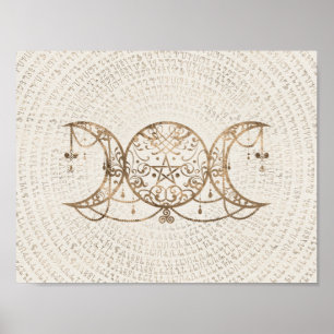 Affiche Triple Moon - Triple Goddess Pastel Gold