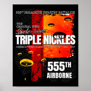 Affiche Triple Nickles 555e bataillon parachutiste Smokeju