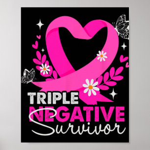 Affiche Triple survivant négatif Sensibilisation au cancer