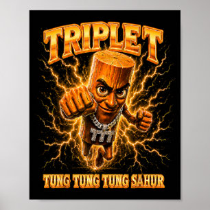 Affiche Triple T Tung Tung Tung Sahur Mème Pour Les Filles