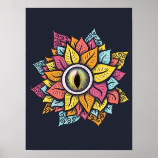 Affiche Trippy coloré aux yeux mal psychédélique