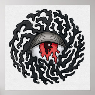 Affiche Trippy Eye with Tentacles - Trippy Surreal Art