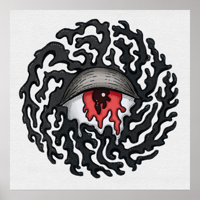 Affiche Trippy Eye with Tentacles - Trippy Surreal Art (Devant)