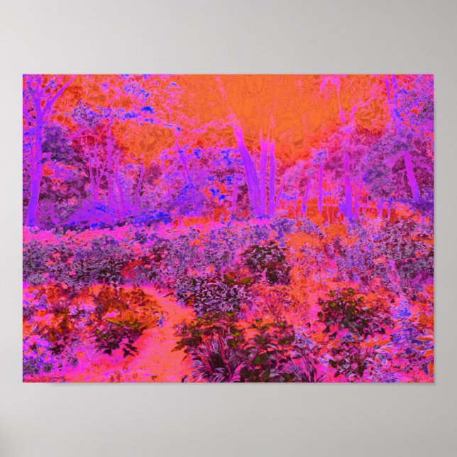 Affiche Trippy Magenta et Orange Jardin impressionniste (Devant)