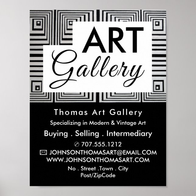 Affiche Trippy Maze Carrés, Concessionnaire d'art, Galerie (Devant)