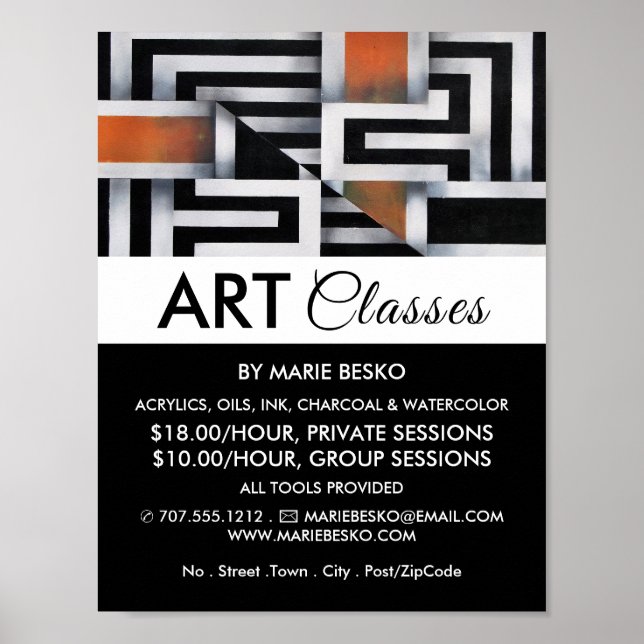 Affiche Trippy Maze Motif, Classe Art Publicité (Devant)