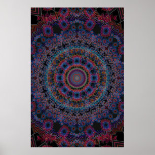 Affiche Trippy Poster: Abstract Radial Artwork