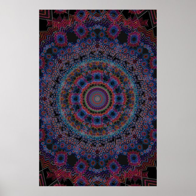 Affiche Trippy Poster: Abstract Radial Artwork (Devant)