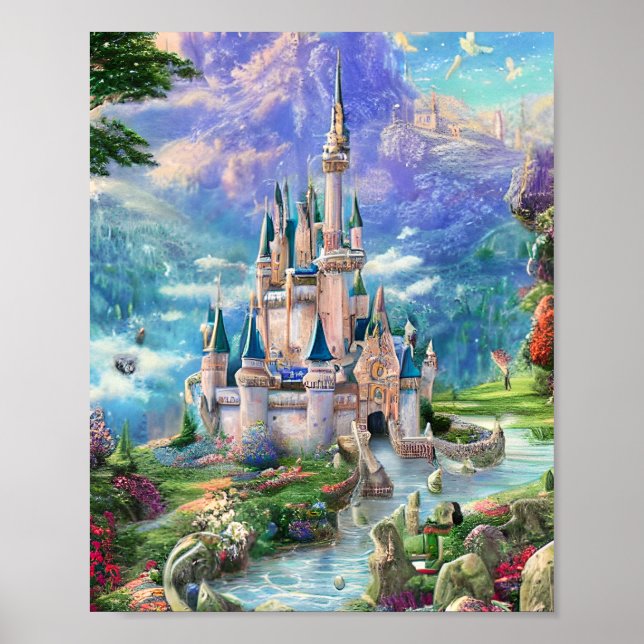 Affiche Triptyque de Château Whimsale Ultra Détaillé (Devant)