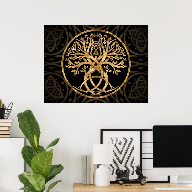 Affiche Triquetra Arbre de vie (Bureau à domicile)