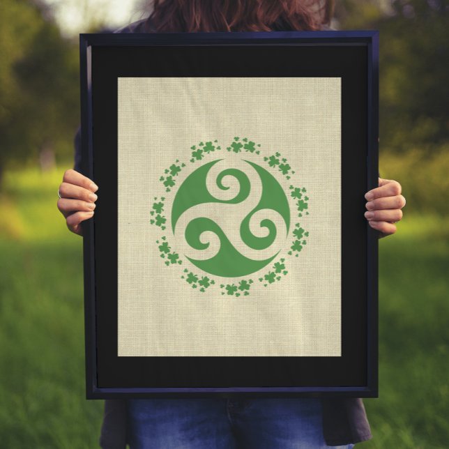 Affiche Triskelion celtique & Shamrocks (Créateur téléchargé)