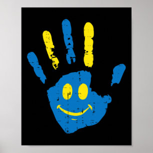 Affiche Trisomie de sourire à la main 21 Hommes