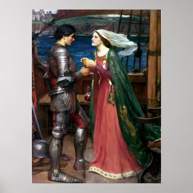 Affiche Tristan et Iseult par John William Waterhouse (Devant)