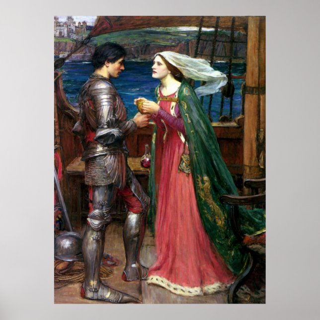 Affiche Tristan et Isolde par John William Waterhouse (Devant)