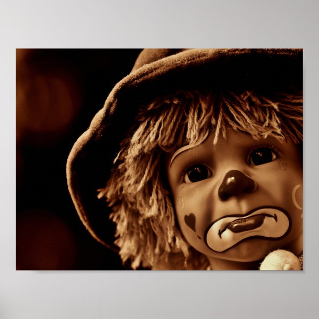 Affiche Triste face de poupée clown (Devant)