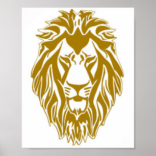 Affiche Triste lion tête d'or signe royal