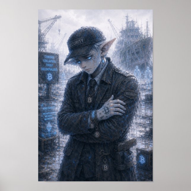 Affiche Tristesse / Gardien de sécurité / Port abandonné (Devant)