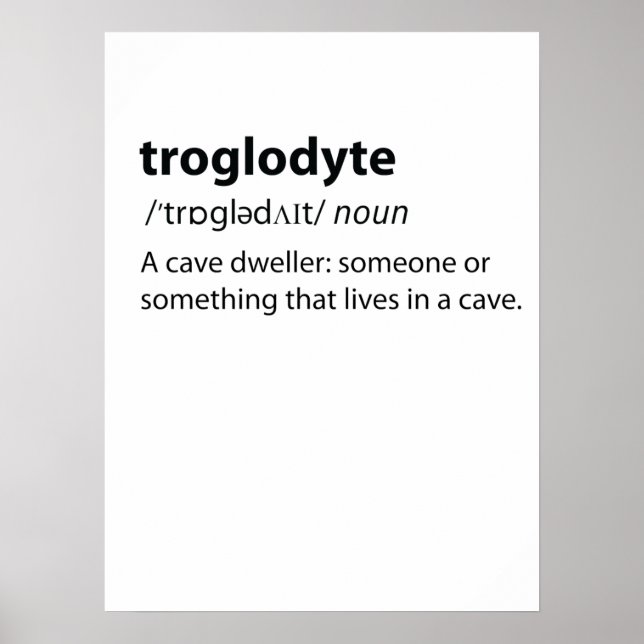 Affiche Troglodyte - Funny Cave Dweller Caver Spéléologie (Devant)