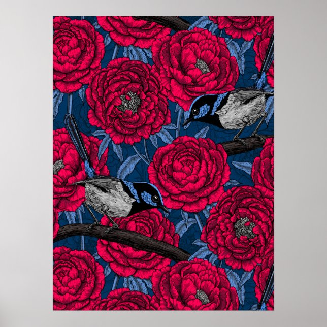 Affiche Troglodytes dans les pivoines (Devant)