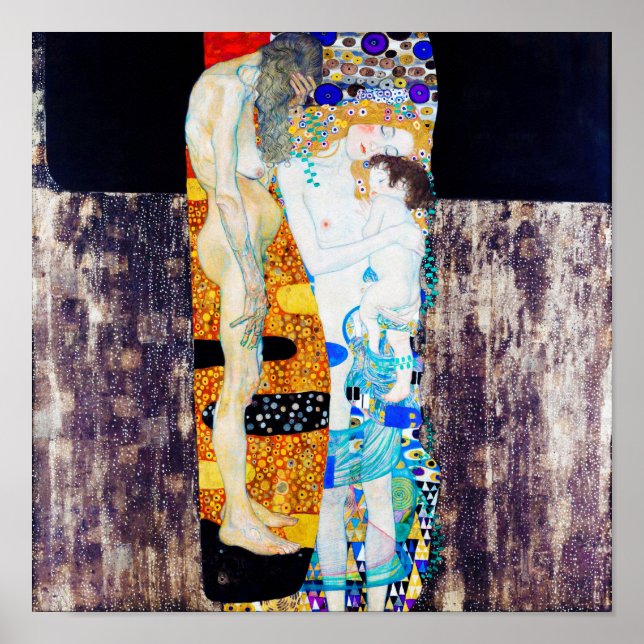 Affiche Trois Âges de la vie, Gustav Klimt (Devant)