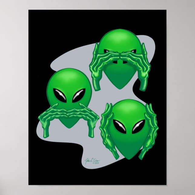 Affiche Trois Aliens avertis (Devant)