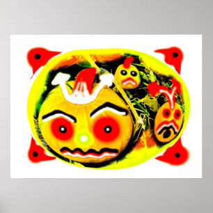 Affiche Trois art effrayant citrouille