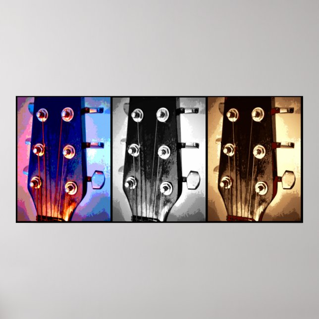 Affiche Trois chefs de guitare Musiciens Amateurs de musiq (Devant)