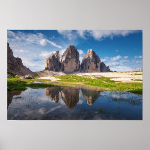 Affiche Trois cimes de Lavaredo/Drei Zinnen Dolomite monta