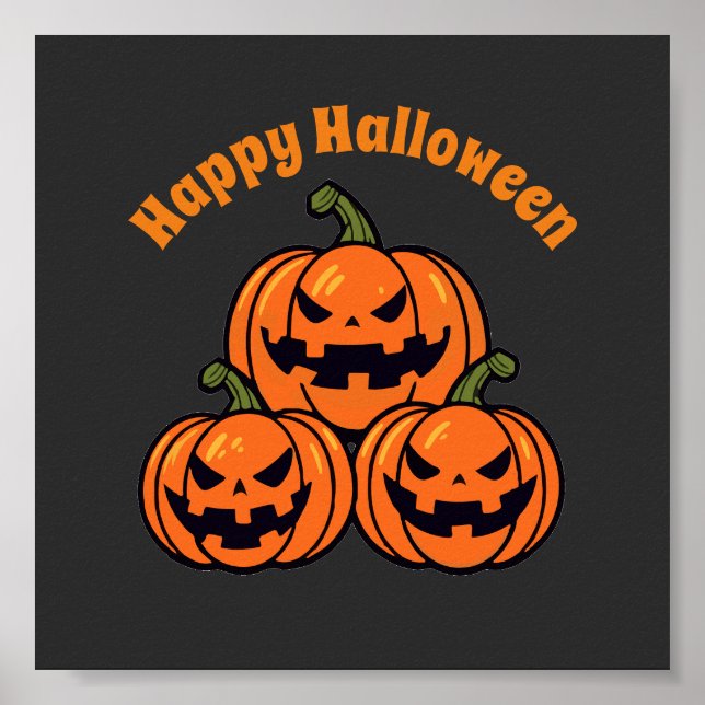 Affiche Trois citrouilles de Jack o'lantern (Devant)
