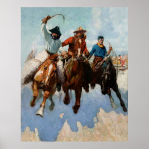 Affiche « Trois cow-boys du Montana » par W Herbert Dunton