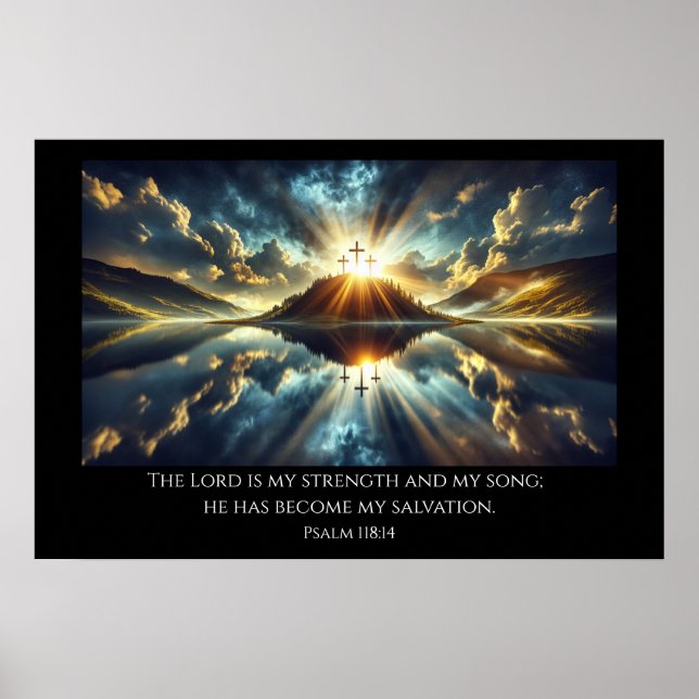 Affiche Trois croix sur un lac (Devant)