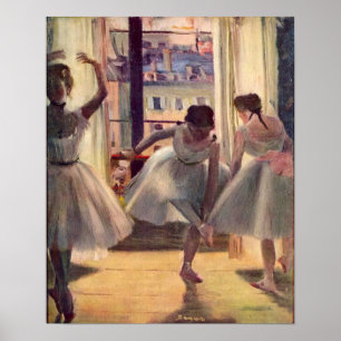 Affiche Trois danseurs dans une salle de pratique par