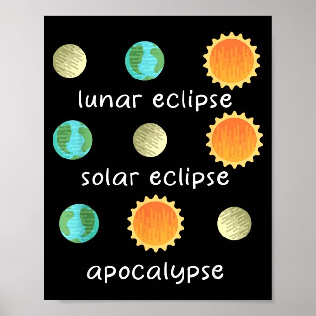 Affiche Trois Éclipse Apprendre Science Professeur Espace (Devant)