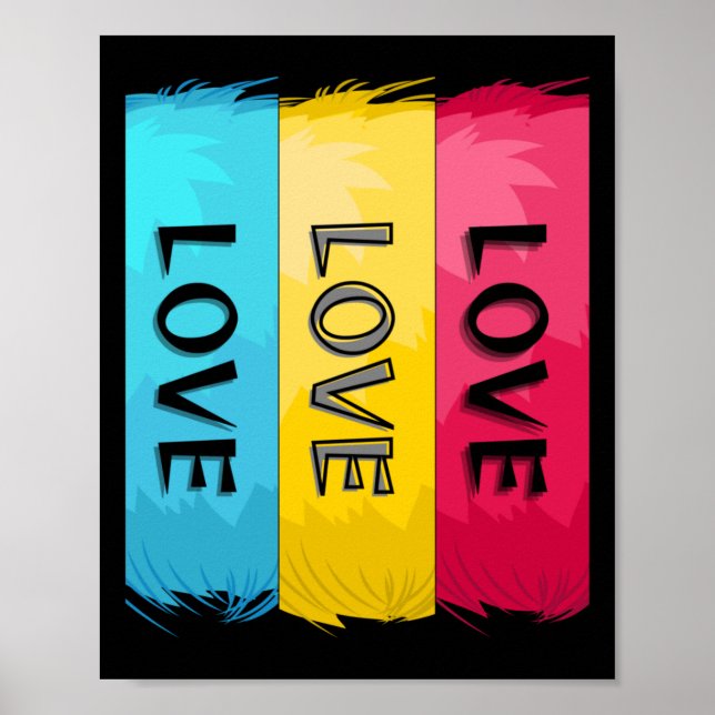 Affiche Trois fois Love Design (Devant)