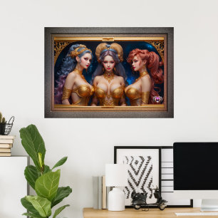 Affiche Trois Grâces de la mythologie grecque par Xzendor7
