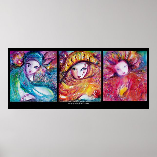 Affiche TROIS MASQUES /Visages du Carnaval vénitien (Devant)