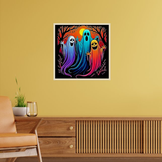 Affiche Trois modèles Éffrayants d'Halloween (Salon 2)