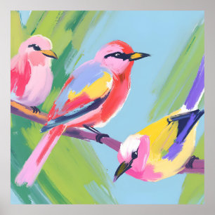 Affiche Trois oiseaux